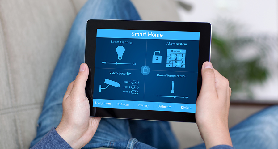 The ability to access and control security components from a mobile device is one of the top smart home trends in South Bend. Close-up of smart home security app.